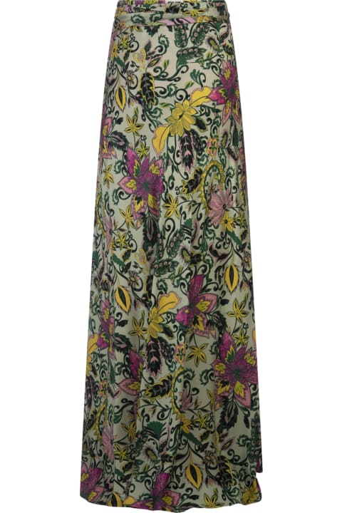 Fashion for Women Diane Von Furstenberg Krisa Reversible Skirt In Garden Paisley Mint Green And Pink