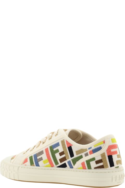 スニーカー FENDI Embroidered canvas Domino sneakers Domino Fabric Multicolor | Fendi