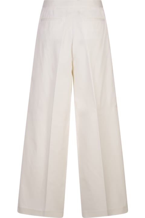 Pants & Shorts for Women Fabiana Filippi Wide White Gabardine Trousers