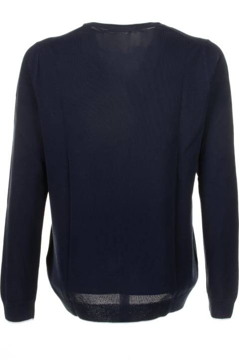 Fay for Men Fay Navy Blue Crew Neck Sweater