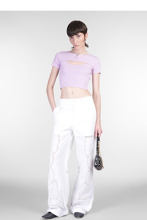 Marine Serre for Women Marine Serre T-shirt In Lilla Cotton