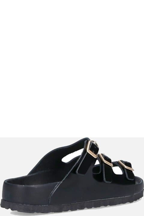 Birkenstock Black Leather Florida Sandals