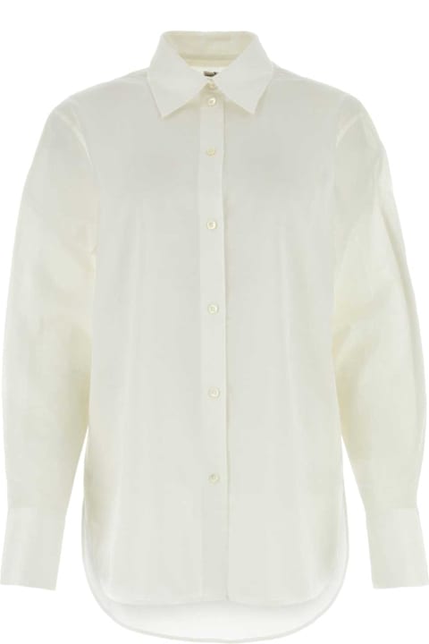 Totême for Women Totême White Cotton And Lyocell Oversize Shirt