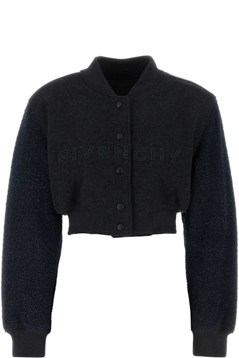 Sale for Women Givenchy Charcoal Wool Blend Bomber Jacket