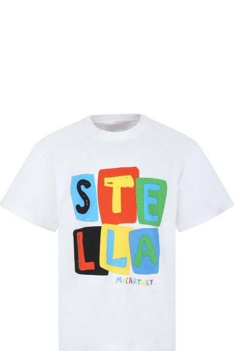 Stella McCartney Kids T-Shirts & Polo Shirts for Boys Stella McCartney Kids White T-shirt For Boy With Logo Print