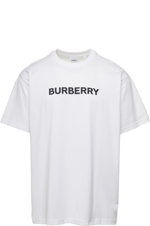 メンズ新着アイテム Burberry White T-shirt With Logo Burberry In Cotton Man