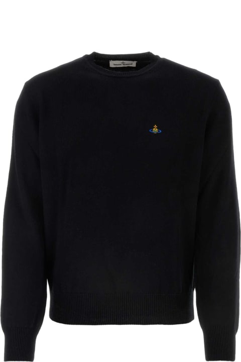 Vivienne Westwood Sweaters for Men Vivienne Westwood Black Cotton Blend Alex Sweater