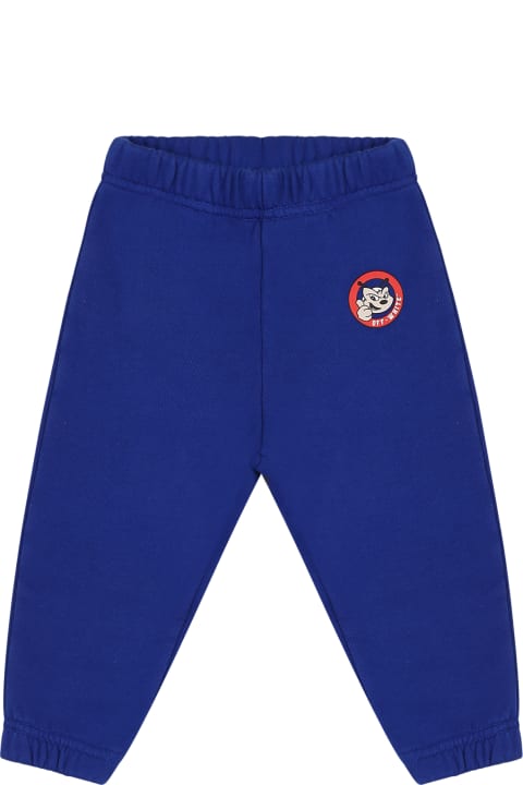 Off-White Bottoms for Baby Boys Off-White Blue Trackpants For Baby Boy