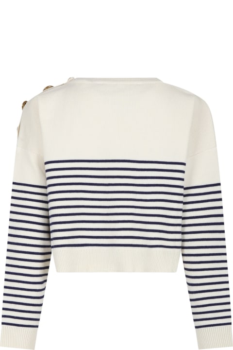 Sweaters & Sweatshirts for Girls Philosophy di Lorenzo Serafini Kids Ivory Sweater For Girl With Logo