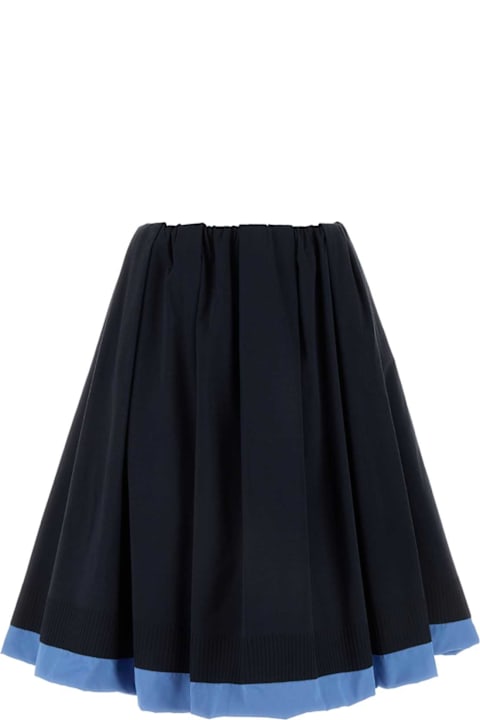 Miu Miu Skirts for Women Miu Miu Navy Blue Silk Skirt