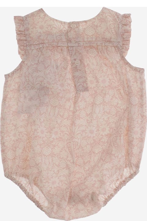 Bonpoint Bottoms for Baby Girls Bonpoint Soft Cotton Romper With Floral Pattern