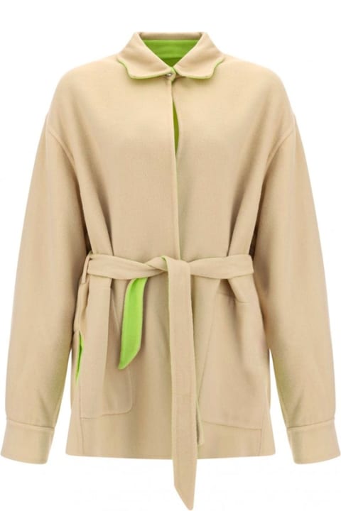 Coats & Jackets for Women Off-White Belted Wool Jacket