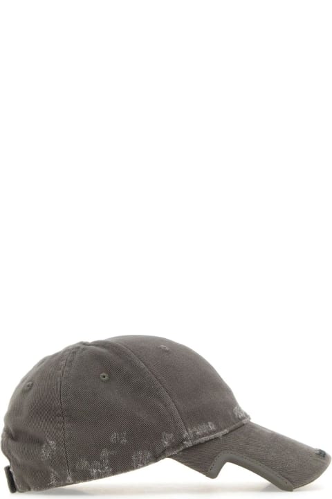 Balenciaga Hats for Women Balenciaga Dark Grey Drill Baseball Cap