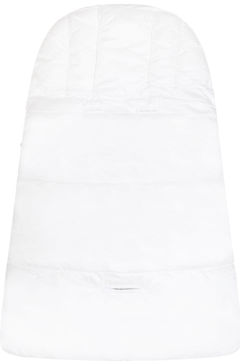 ベビーガールズのセール Moschino White Sleeping Bag For Babykids With Teddy Bear And Logo