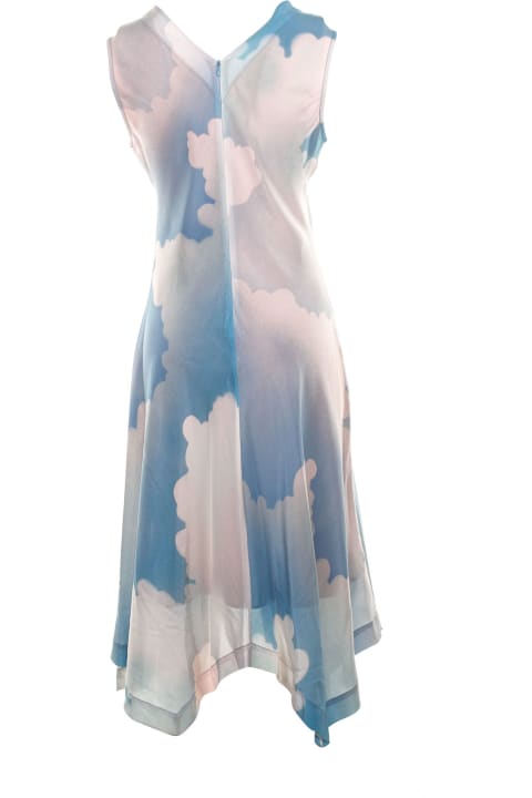 Long Cloud Patterned Dress