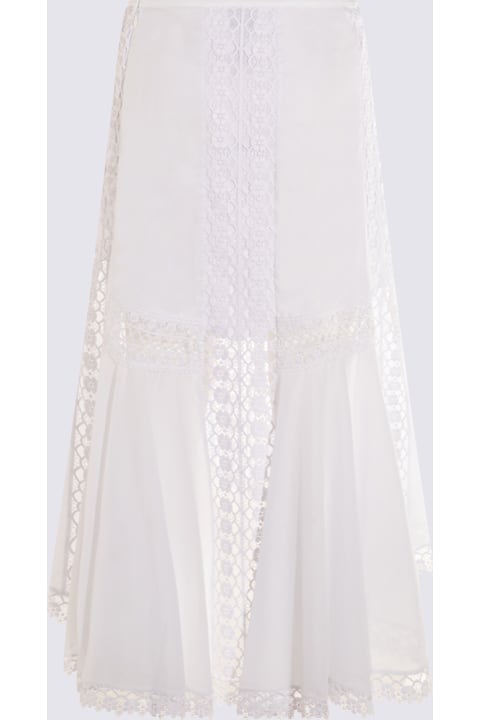 Charo Ruiz Clothing for Women Charo Ruiz White Cotton Midi Skirt
