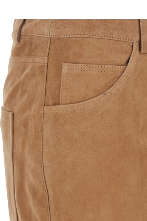 ARMA for Men ARMA 'michela' Beige Trousers With Belt Loop In Suede Woman