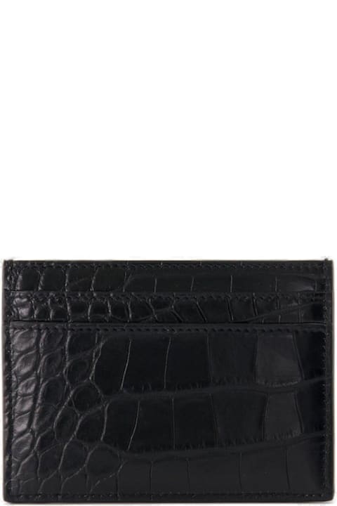 Saint Laurent Bags for Men Saint Laurent Cassandre Logo Plaque Card Case