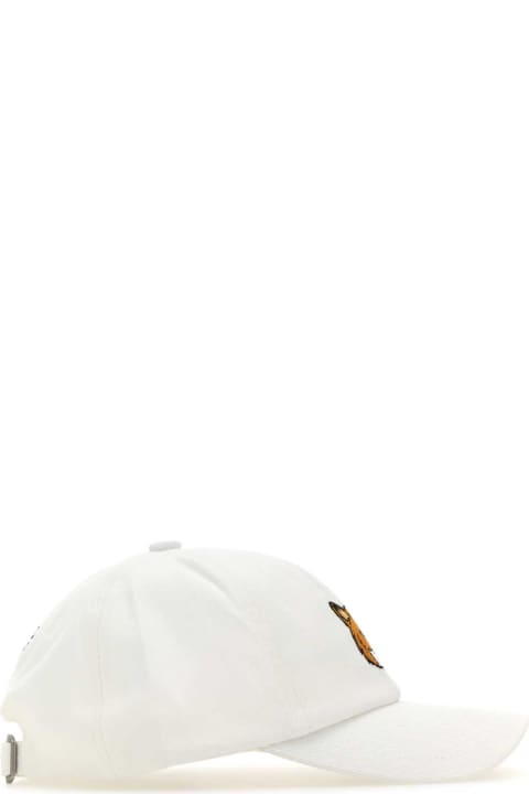 Hats for Men Maison Kitsuné White Cotton Baseball Cap