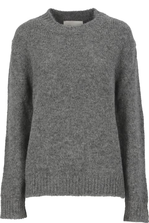 أدوات منزلية Jil Sander Oversized Grey Sweater With Ribbed Trim In Wool Woman