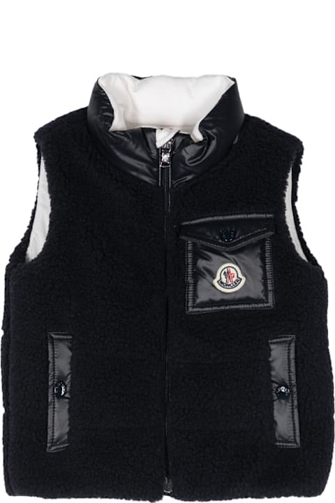 Topwear for Baby Girls Moncler Blue Odal Padded Gilet