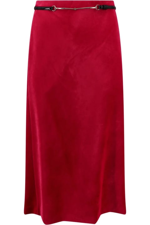 Clothing Sale for Women Gucci Velvet Bloom Midi Skirt