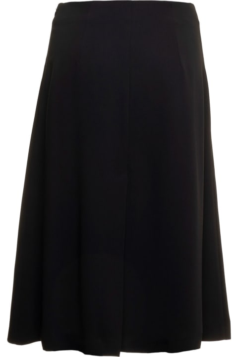 Skirts for Women Douuod Black Pleated Long Skirt In Techno Fabric Woman
