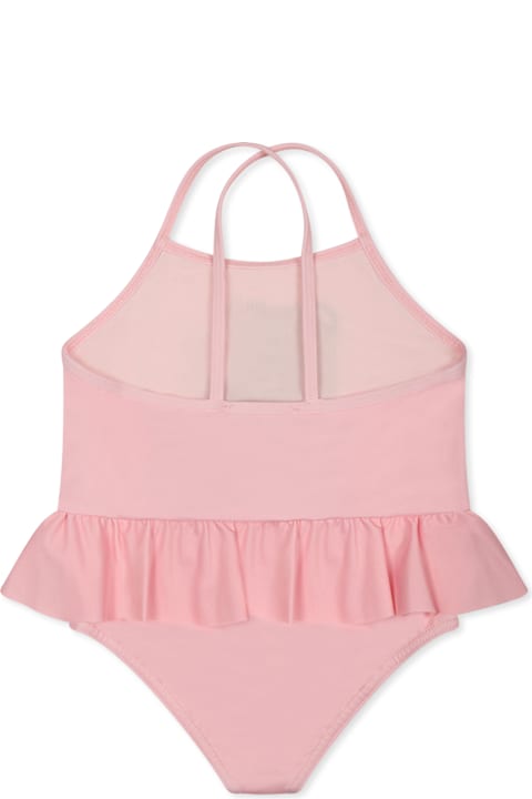 Moschino Swimwear for Baby Girls Moschino Pink One-piece Swimsuit For Baby Girl With Teddy Bear