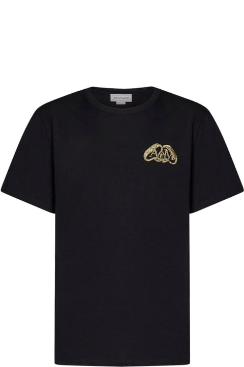 Alexander McQueen Topwear for Women Alexander McQueen Half Seal Logo Embellished T-shirt