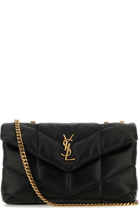 Saint Laurent Black Nappa Leather Puffer Toy Crossbody Bag