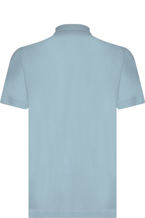 Zanone Topwear for Men Zanone Zanone Light Blue Cotton Polo Shirt