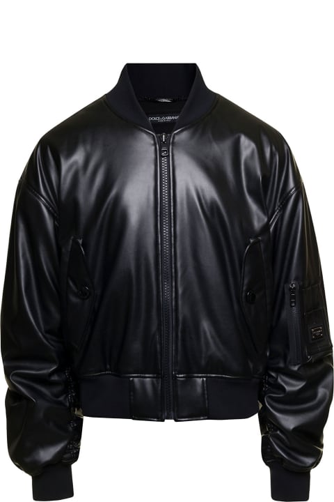 Look 62 Bomber In Ecopelle Over Padded