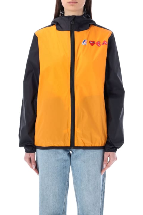 Bicolor Waterproof Zip Jacket With Hood