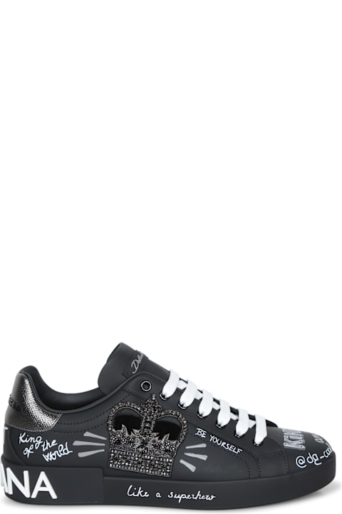 Homeware Dolce 
Gabbana Portofino Black-silver Sneakers