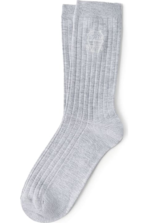 Underwear for Men Brunello Cucinelli Cotton Logoed Socks