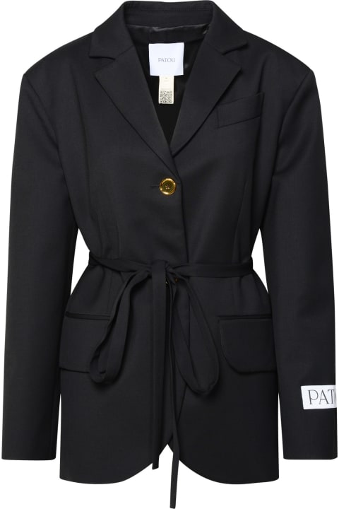 Patou Coats & Jackets for Women Patou Black Virgin Wool Blend Blazer