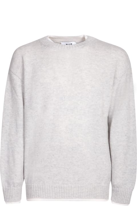 MSGM Sweaters for Men MSGM Contrasting Edges Grey Pullover