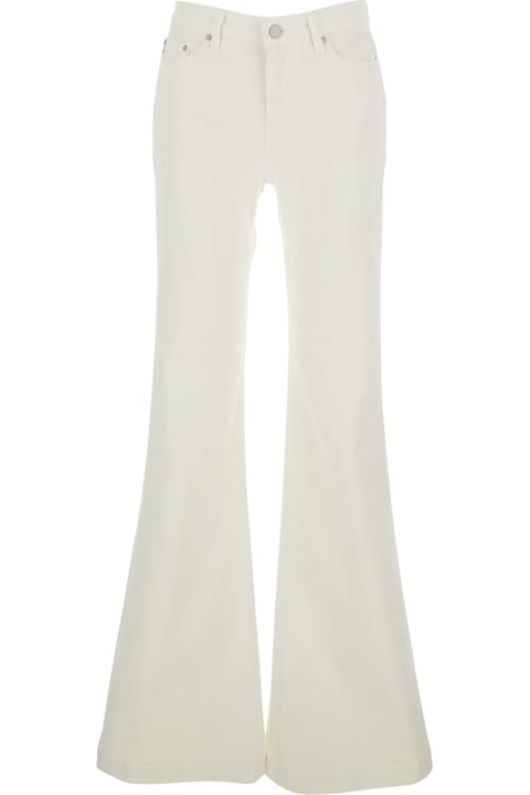 AG Jeans لـ Men AG Jeans 'tropea' White Flared Jeans With Logo Patch On The Back In Denim For Women