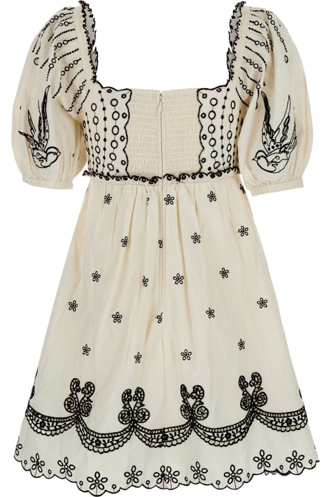 Sea New York Clothing for Women Sea New York 'kingsley' White Dress With All-over Embroidery In Cotton Woman