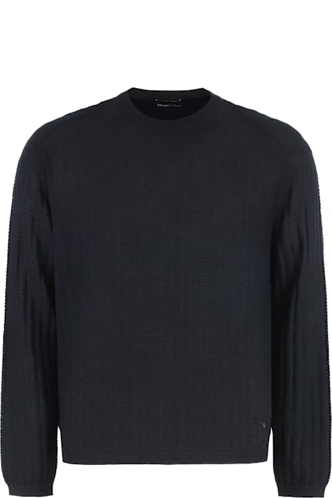 Emporio Armani سترات لـ القسم الرجالي Emporio Armani Wool-blend Crew-neck Sweater