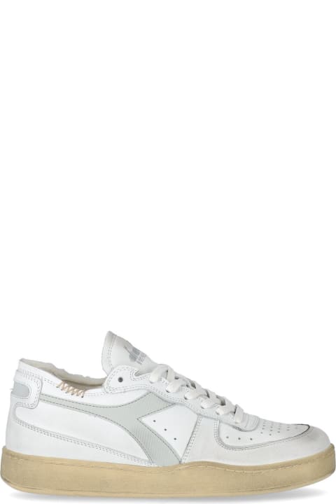 Diadora Heritage Mi Basket Row Cut White Grey Sneaker