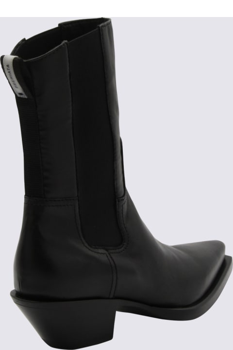 Boots for Women Premiata Black Leather Texas Chite Boots