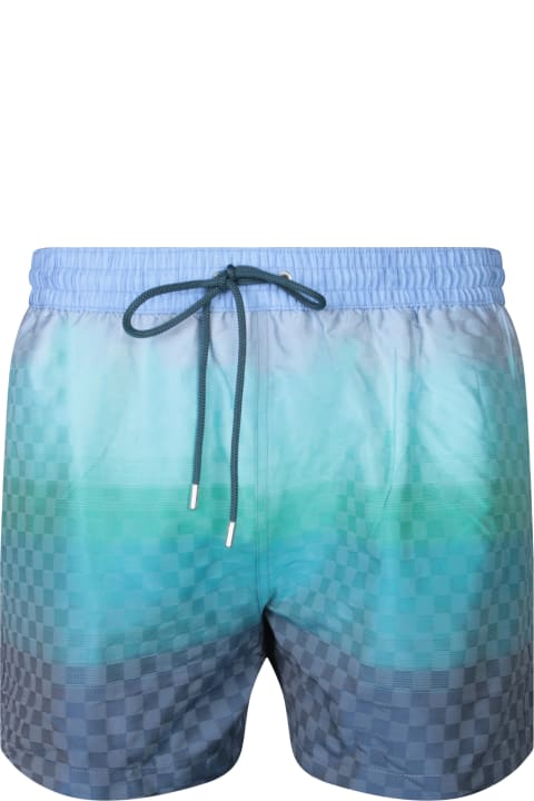 Paul Smith Swimwear for Men Paul Smith Plaid White/blue/light Blue Swimsuit