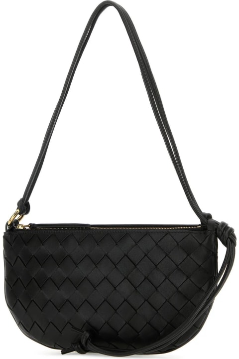 Bottega Veneta Totes for Women Bottega Veneta Black Leather Gemelli Shoulder Bag