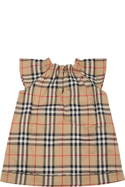Burberry for Baby Girls Burberry Beige Dress For Baby Girl With Vintage Check