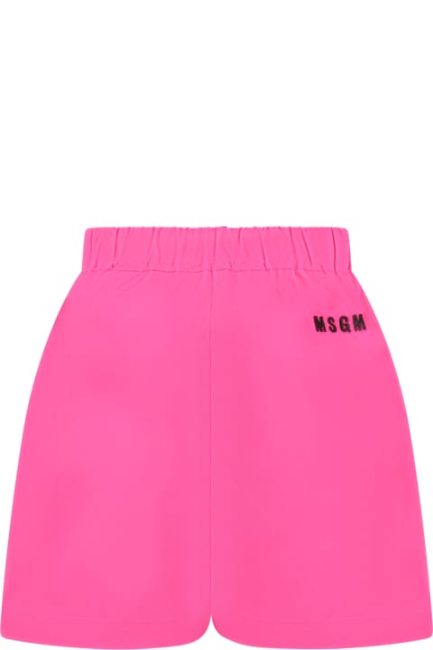 Bottoms for Girls MSGM Fuchsia Shorts For Girl With Logo