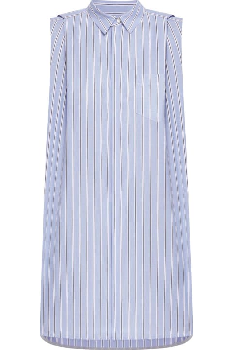 Clothing for Women Sacai Striped Poplin Shirt Dress