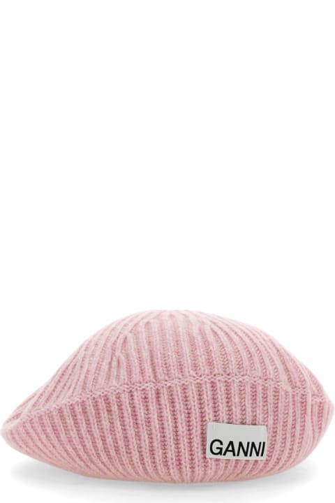 Hats for Women Ganni Ribbed Knit Beanie