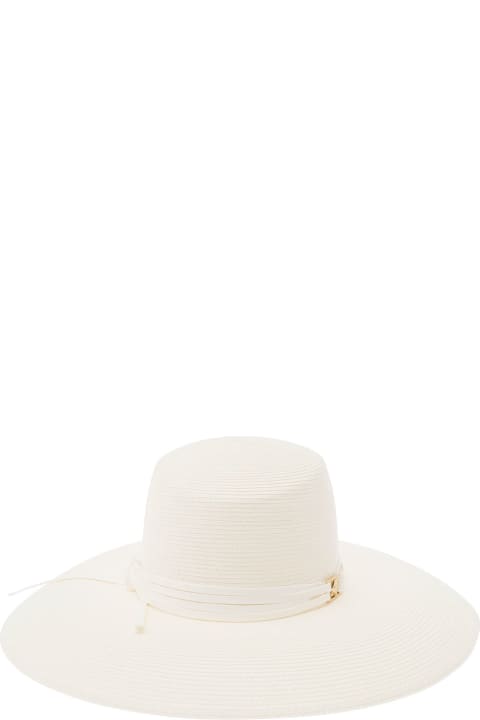 Alberta Ferretti for Women Alberta Ferretti White Wide Hat In Straw Woman