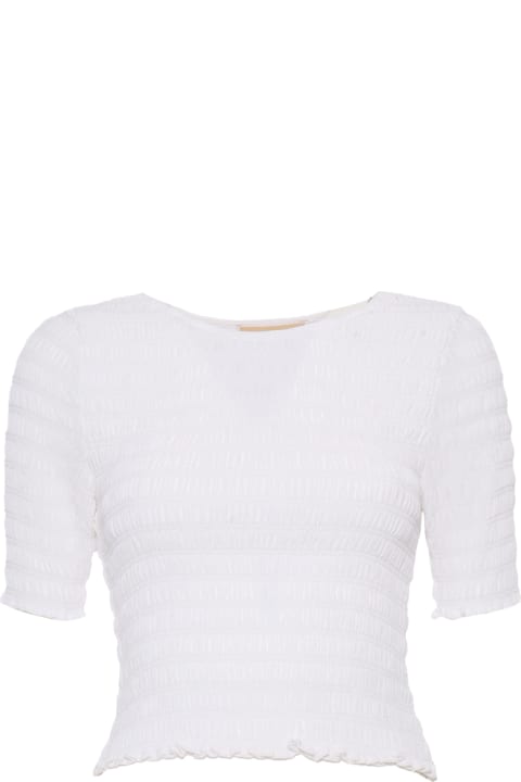 Michael Kors Topwear for Women Michael Kors White Elastic Stretch T-shirt